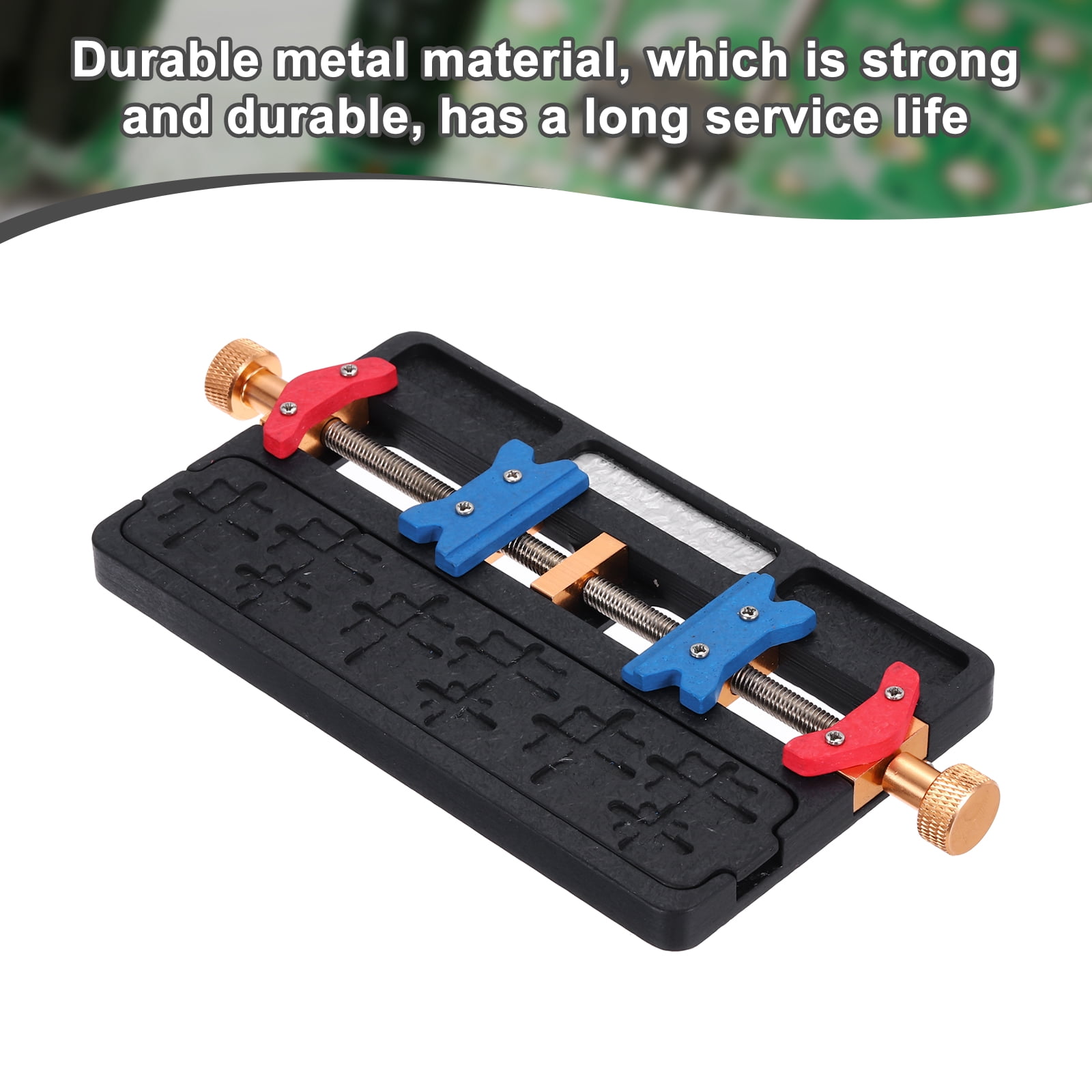 PCB Fixing Holder 3.5"x7.4"x0.6" Dual Axis PCB Circuit Board Clamp ,1 Set Black