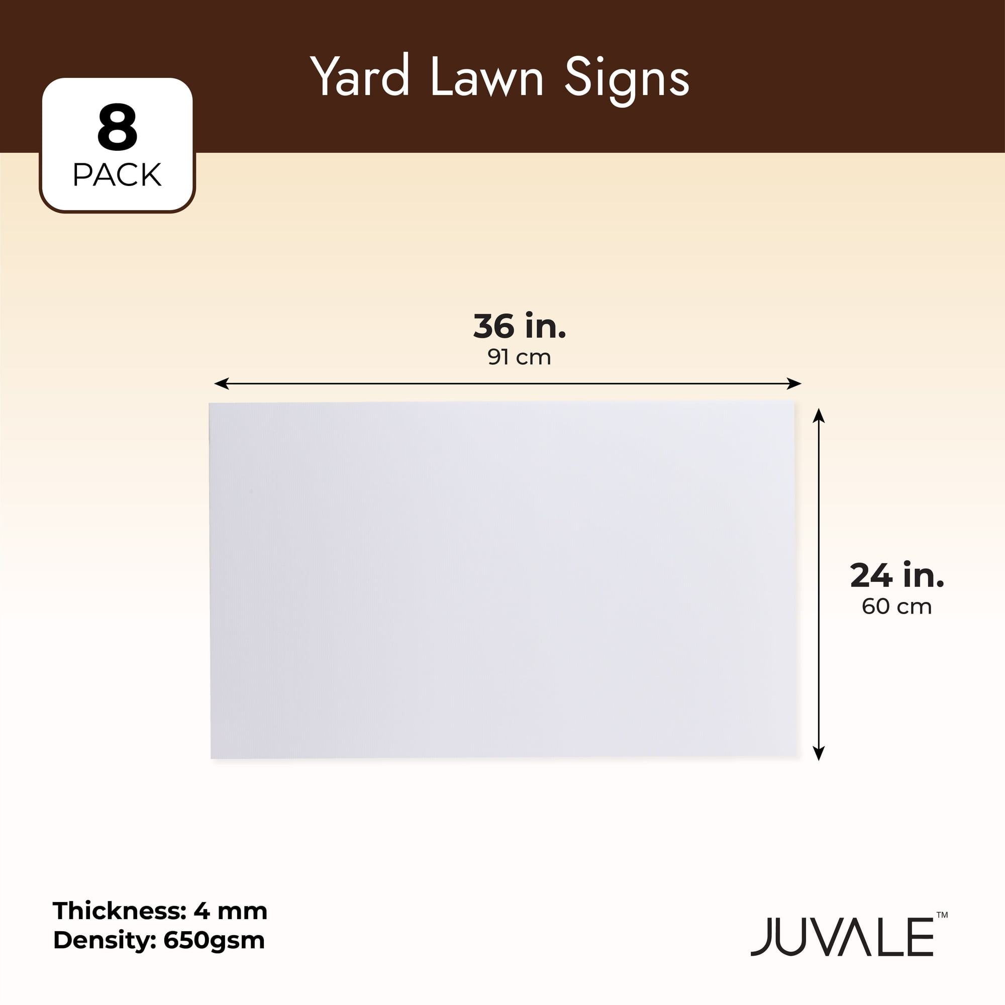 8 Pack Corrugated Plastic Yard Signs 24x36 for Outdoor, Open House,  Birthday, Lawn, Foam Poster Board with 4mm Blank Surface (Black) 