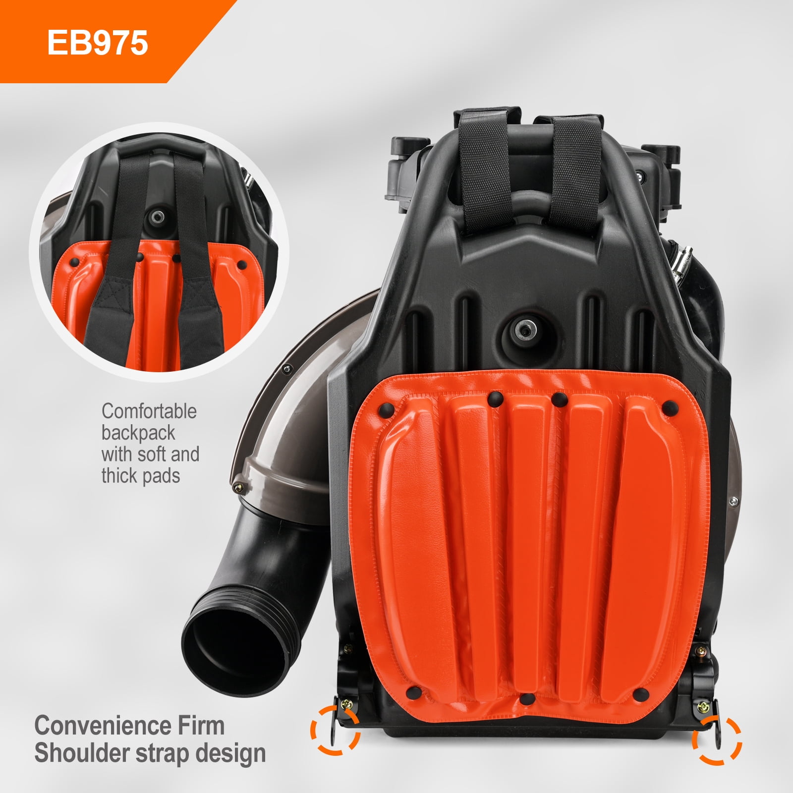 Backpack Leaf Blower Gas Powered 65 CC, 2-Cycle Engine Gasoline Blower 850CFM with Nozzle Extension for Lawn Care, Dust/Snow Removal