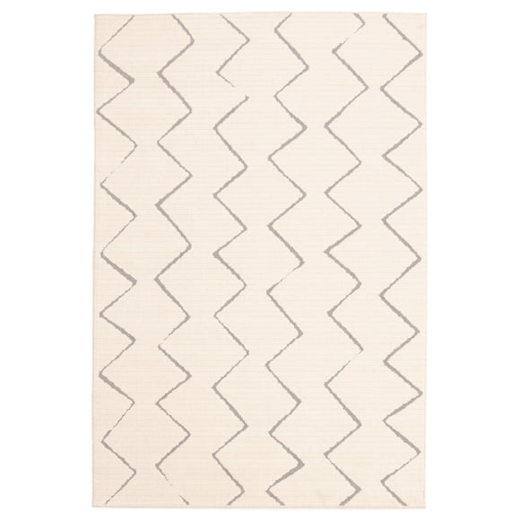 Raya Ivory Polypropylene Rug 4'7" x 6'7"