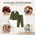 thumbnail image 7 of Fotbe Mask Tropical Flower Pattern Long Sleeve Pajama Set for Women,Sleepwear Set,2-piece Loungewear Set,Soft PJs Comfy Nightwear with Pockets -Large, 7 of 7
