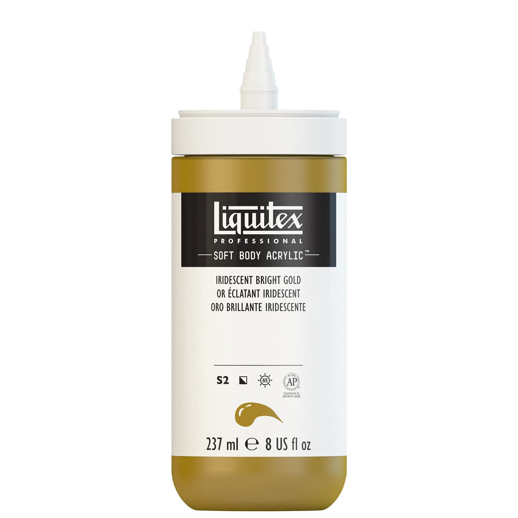 Liquitex Professional Soft Body Acrylic Color, 8 oz. Bottle, Iridescent Bright Gold