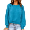 thumbnail image 2 of Kelon Women's Tops Long Sleeve Crew Neck Summer Tops Business Casual Outfits Dressy Blouses Shirts, M, 2 of 4