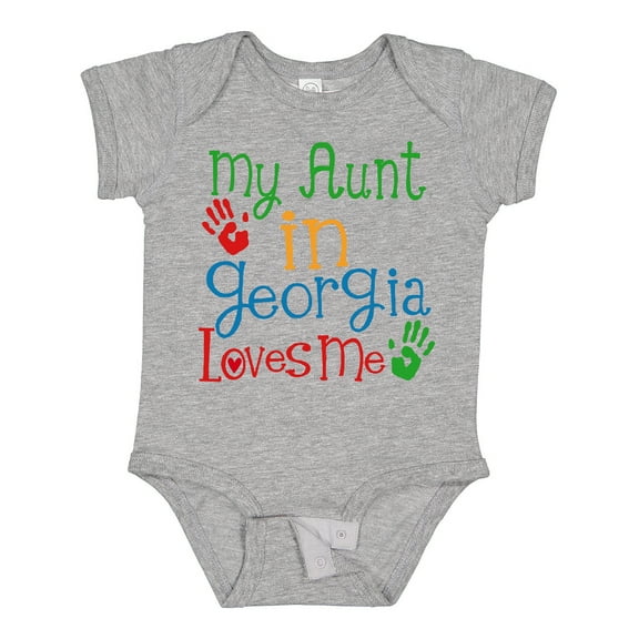Inktastic My Aunt in Georgia Loves Me Boys or Girls Baby Bodysuit