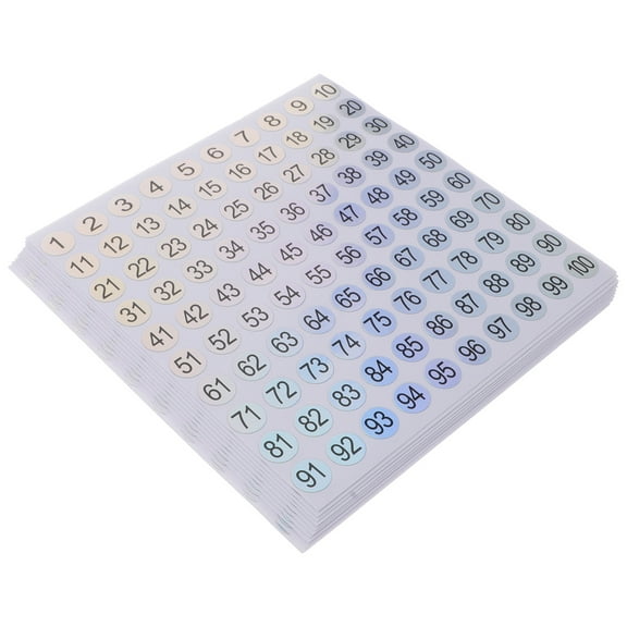 Beaupretty 10 Sheets Adhesive Number Stickers Sequential Digital Labels for Inventory Organization Classroom and Home Use