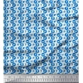 thumbnail image 1 of Soimoi Blue Heavy Satin Fabric Airplane,Trophy & Geometric Symbol Printed Fabric 1 Yard 54 Inch Wide, 1 of 1