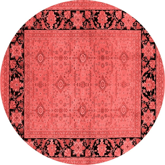 Ahgly Company Indoor Round Oriental Red Industrial Area Rugs, 5' Round