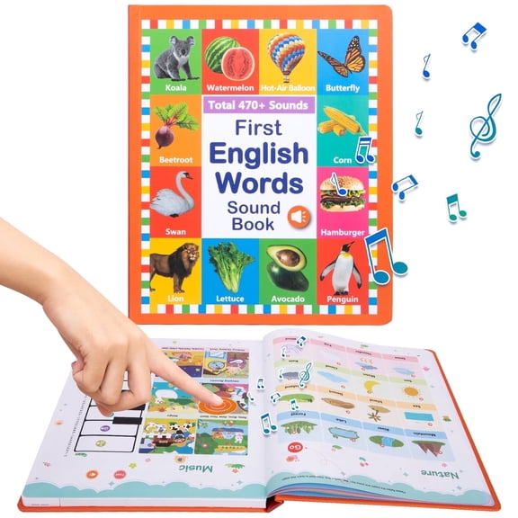 15 in 1 Talking Sound Books, 470 Words Learning & Education Kids Toys, Interactive Electronic Audio Books for Boys and Girls Gifts