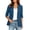 Blue, variant on Womens Casual Blazer Jacket, Polyester Lapel Collar 3/4 Ruched Sleeve for Business Work Office Daily Wear, Red, XL