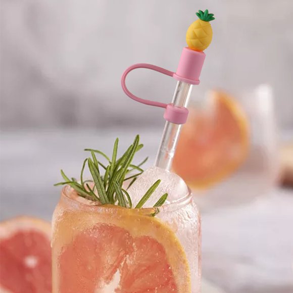 olkpmnmk Stanley Cup Straw Cover Party Favors Soft Silicone Straw Set With Dust Cover Universal Diameter 8mm Including GlStraw And Dust Plug tools