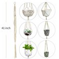 thumbnail image 2 of Macrame Plant Hanger Indoor Hanging Planter Basket Handmade Woven Cotton Rope Flower Pot Decorative Crochet Plant Holder Stand for Boho Home Decor No Tassels,41 Inch,Set of 2, 2 of 8
