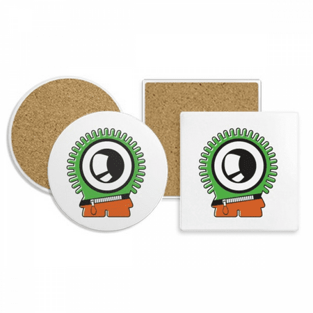 

Universe And Alien Green Alien Coaster Cup Mug Holder Absorbent Stone Cork Base Set
