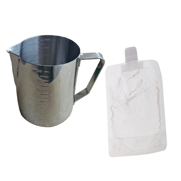 Jarra de acero Inoxidable 304 de 900 Ml Y 1 Paquete de Cristal 100 g BLESIY Jarra para hacer velas