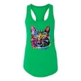 thumbnail image 3 of Cute Cat | Dean Russo Art Animal Lover Ladies Racerback Tank Top, Kelly, Large, 3 of 6