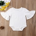 thumbnail image 2 of Infant One-Piece Solid Bodysuit Ruffle Sleeveless Backless Swimsuit Flutter Sunsuit Bathing Suit Outfit Summer, 2 of 6
