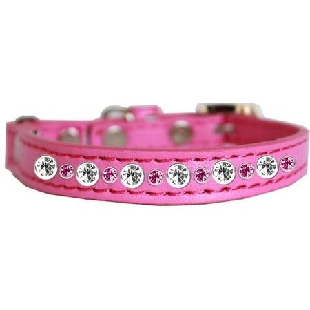 Posh Jeweled Cat Collar Bright Pink Size 14