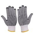 thumbnail image 2 of Matsuzay 12 pares de guantes de trabajo antideslizantes de hilo de algodón con puntos de PVC para pintor, mecánico, construcción de Cadenas y protecciones para puertas de seguridad negro, 2 of 6