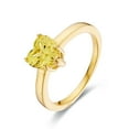 thumbnail image 4 of Genuine Yellow Sapphire Ring for Women – 2 Carat Heart Shape Sterling Silver with 18K Gold Plating – Elegant Jewelry Gift, 4 of 8