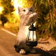 thumbnail image 5 of Solar Garden Outdoor Statues Cat with Solar Lantern,Outdoor Cat Figurines Decorations,Lawn Decor Rabbit Statue for Patio, Balcony, Yard Ornament,Unique Housewarming and Birthdays Gifts for Mom Women, 5 of 8