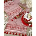 thumbnail image 2 of Fennco Styles Nordic Christmas Pattern Tassel Cotton Placemats 14 x 20 Inch, Set of 4 - Red Table Mats for Home, Holiday Décor, Family Gathering and Special Events, 2 of 4