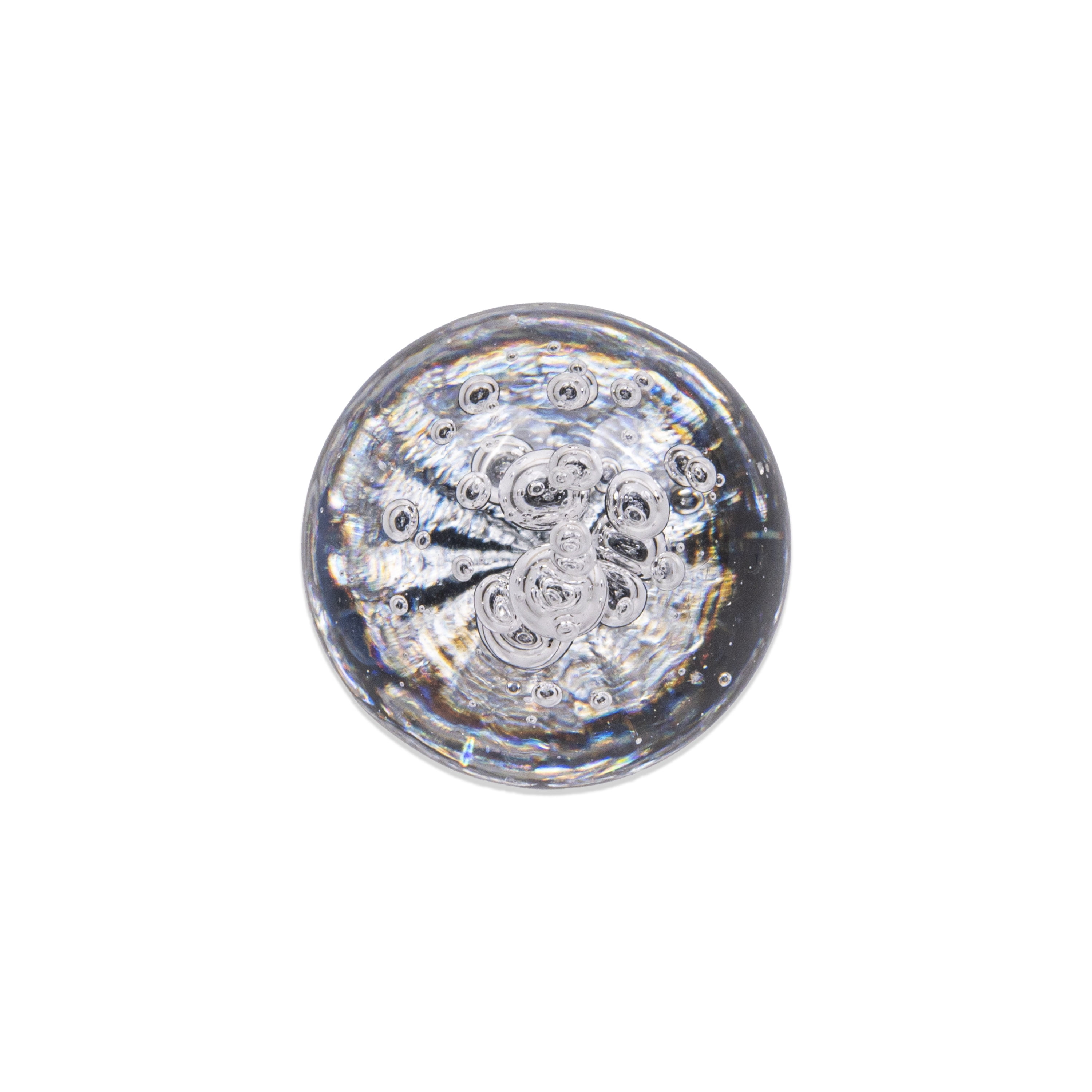 Better Homes & Gardens 1-3/16" (30mm) Clear Glass Bubble Knob, Chrome, 2 Pack