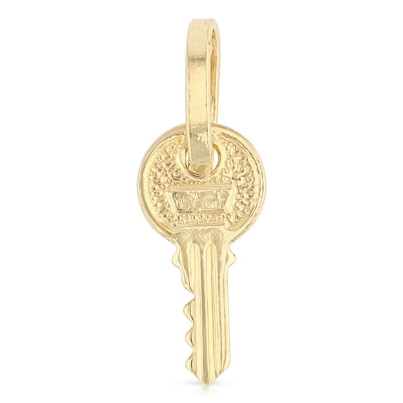 Ioka-14K Yellow Gold Key Charm Pendant For Necklace or Chain