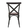 Rustic Cross Back Metal Modern Farmhouse Dining Chair with Wooden Seat
