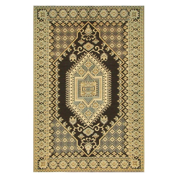 mad mats oriental turkish indoor/outdoor floor mat, 4 by 6feet, brown