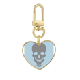 thumbnail image 1 of Faces Skeletons Sling Face Gold Heart Keychain Metal Keyring Holder, 1 of 3