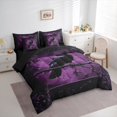 thumbnail image 3 of Manfei Black Purple Crow Twin Bedding Sets 7-Piece for Kids, Vintage Western Bohemian Bedding Comforter Set, Halloween Theme Reversible Sheet Sets, Ultra Soft Home Decor, 3 of 7