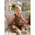 thumbnail image 5 of RUINIXCW Kids Girls Overalls, Sweet Embroidery Flower Corduroy Buckle Closure Pants, 5 of 7
