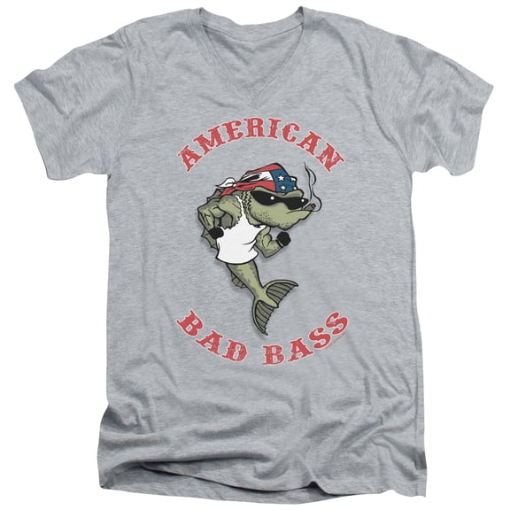- American Bad Ass - Slim Fit V Neck Shirt - Medium