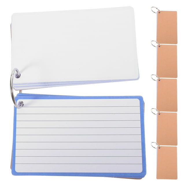 KAKOWELY index card with rings 6pcs Ruled Index Cards With Rings Colored Flash Cards With Covers Lined Note Cards For Learning Studying School College Supplies