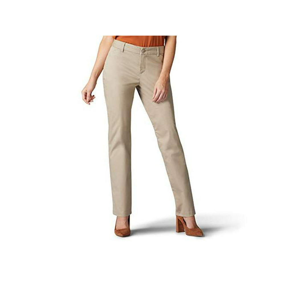 Lee - LEE Women's Wrinkle Free Relaxed Fit Straight Leg Pant, Flax ...