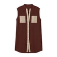 thumbnail image 5 of Bosfbaoi Women's Sleeveless Shirt Dress, Color Block Button Front Mini Dress, Lightweight Breathable Loose Fit Casual Sundress, 5 of 9