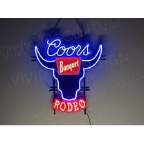 Queen Sense 24"x22" Custom Coor Banquet Rodeo Longhorns LED Sign Light Neon Signs With Dimmer Party Home Wall Decor Lights W124CBRLLV2-XLED