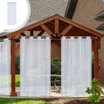 thumbnail image 3 of Hiroekza Sheer Curtain Panels 84 Inches Long Outdoor, Polyester Voile Sheer White Curtains, Double Rod Pocket for Living Room Bedroom Window Sliding Glass Door, Lightweight See Through Curtains White, 3 of 8