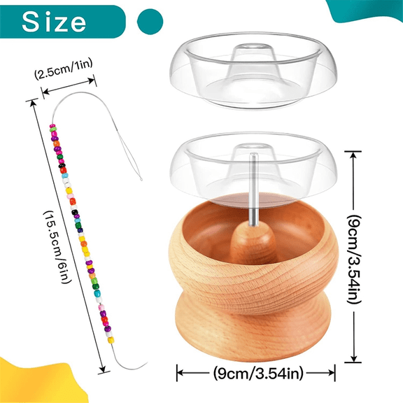 Bead Spinner,Seed Beads Kit with 5 Pcs Quick Changed Trays,Beading Needles for Jewelry Making