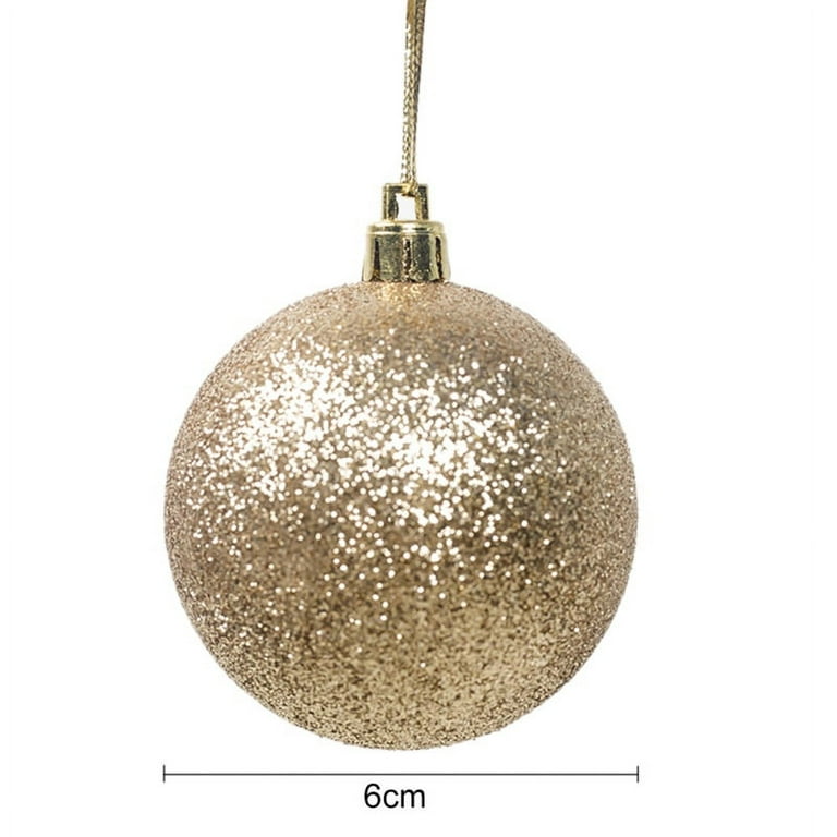 BAGGUCOR Shatterproof Gold Plastic Christmas Hanging Ball Ornaments, 12 Count