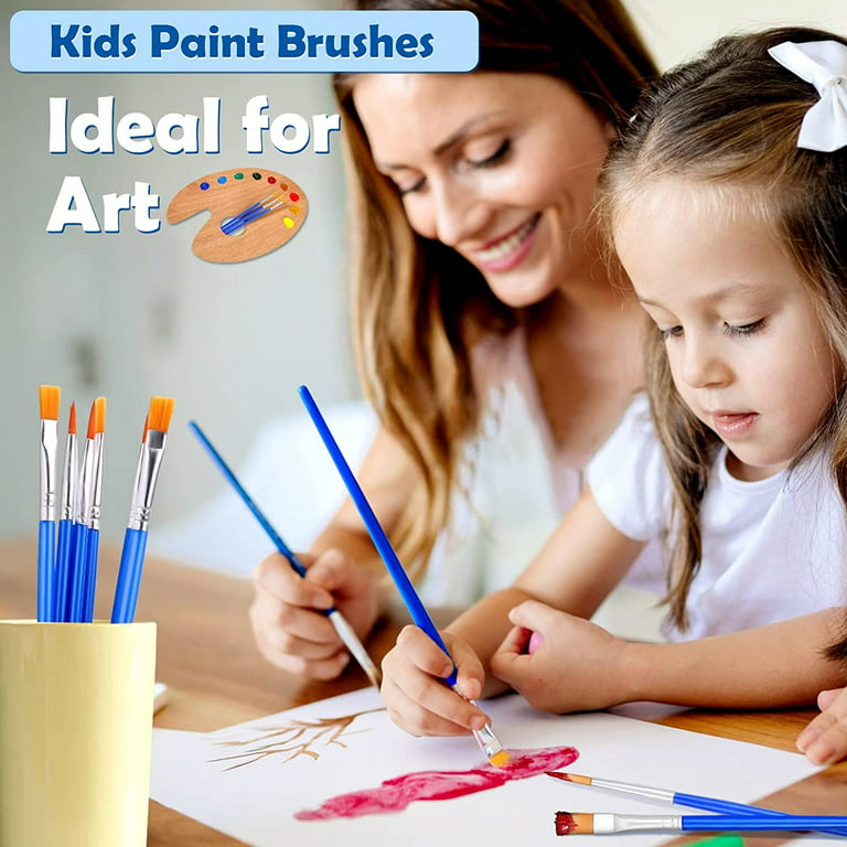 100Pcs Small Paint Brushes Bulk, Anezus Flat Top Acrylic Paint