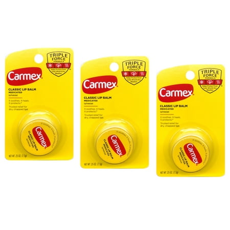 Carmex Classic Lip Balm Medicated, 0.25 oz ( Pack of 3)