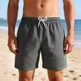 thumbnail image 2 of YANGXINX Men's Summer Swim Trunks Lightweight Plaid Drawstring Elastic Waist Surfing Beach Shorts with Pockets Hawaiian Casual Board Shorts, 2 of 4