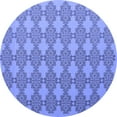 thumbnail image 1 of Ahgly Company Machine Washable Indoor Round Abstract Blue Contemporary Area Rugs, 5' Round, 1 of 4