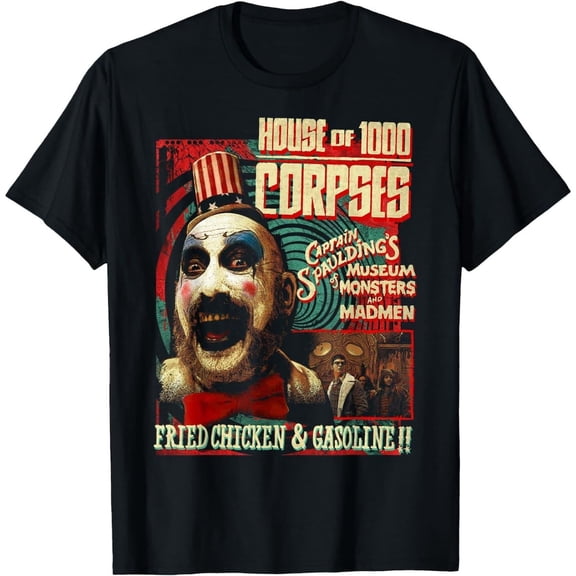 House of 1000 Corpses Captain Spaulding T-Shirt, Horror Clown Graphic Tee