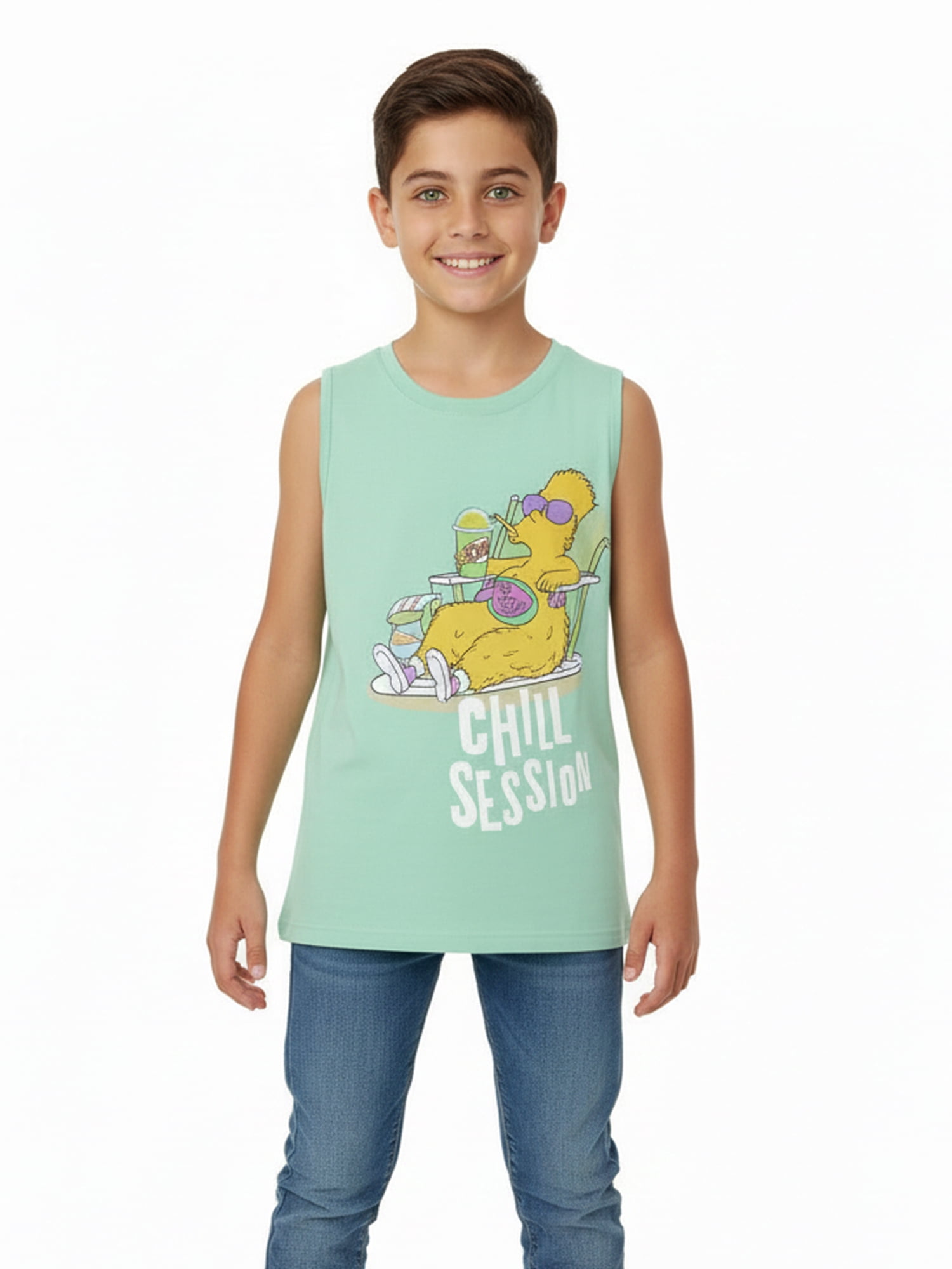The Simpsons Boys Graphic Muscle Tank Top, Sizes 4-18