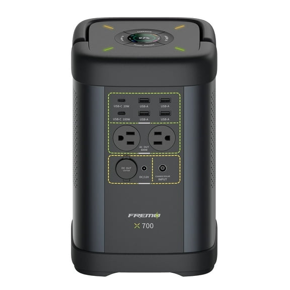 FREMO X700 Portable Power Station, 662Wh LiFePO4 Battery, 650W AC Output
