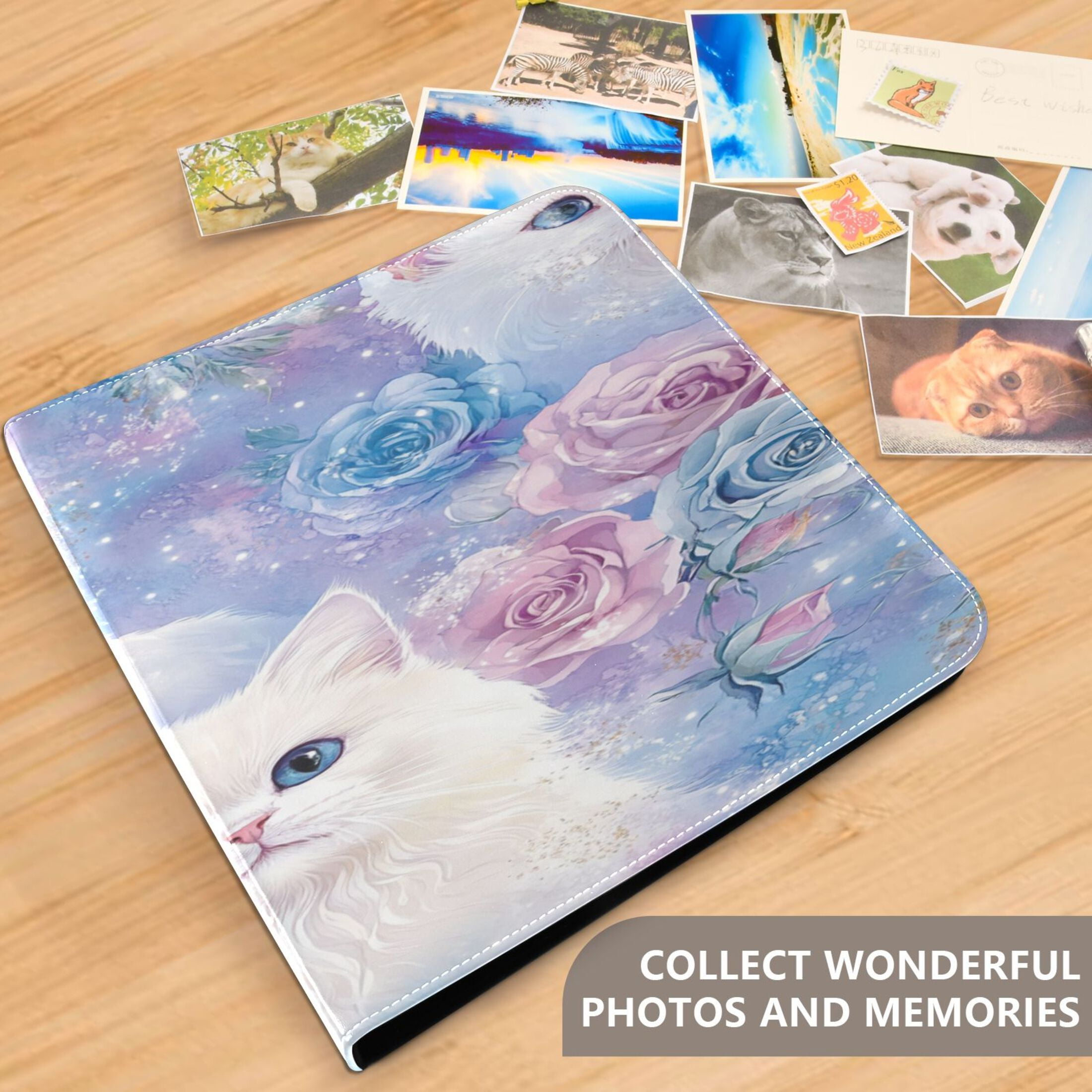YAZAOO Photo Album Book Scrapbooking Whimsical Cat Garden Printed Picture Album