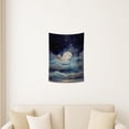 thumbnail image 4 of Moon Star Ocean Waves Night Sky Tapestry Mystical Decorative Wall Hanging Art Aesthetic Room Decor for Bedroom Living Room Dorm 30x40 Inch, 4 of 6