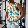 thumbnail image 5 of KLL Colorful Dinosaur Print Men's Muscle Gym Workout Stringer Tank Tops Bodybuilding Fitness T-Shirts Tank Tops Men-4X-Large, 5 of 7
