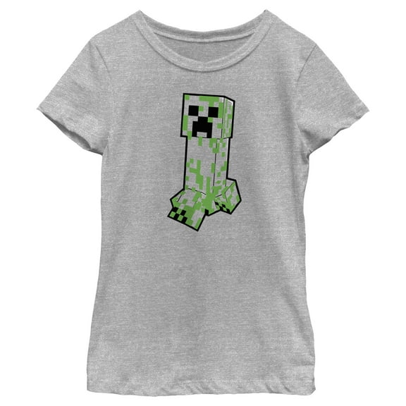 Girl's Minecraft I Heart Minecraft Graphic Tee Athletic Heather Medium